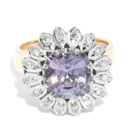 Aurnia Lavender Spinel & Diamond Ring 18K Two Tone Gold