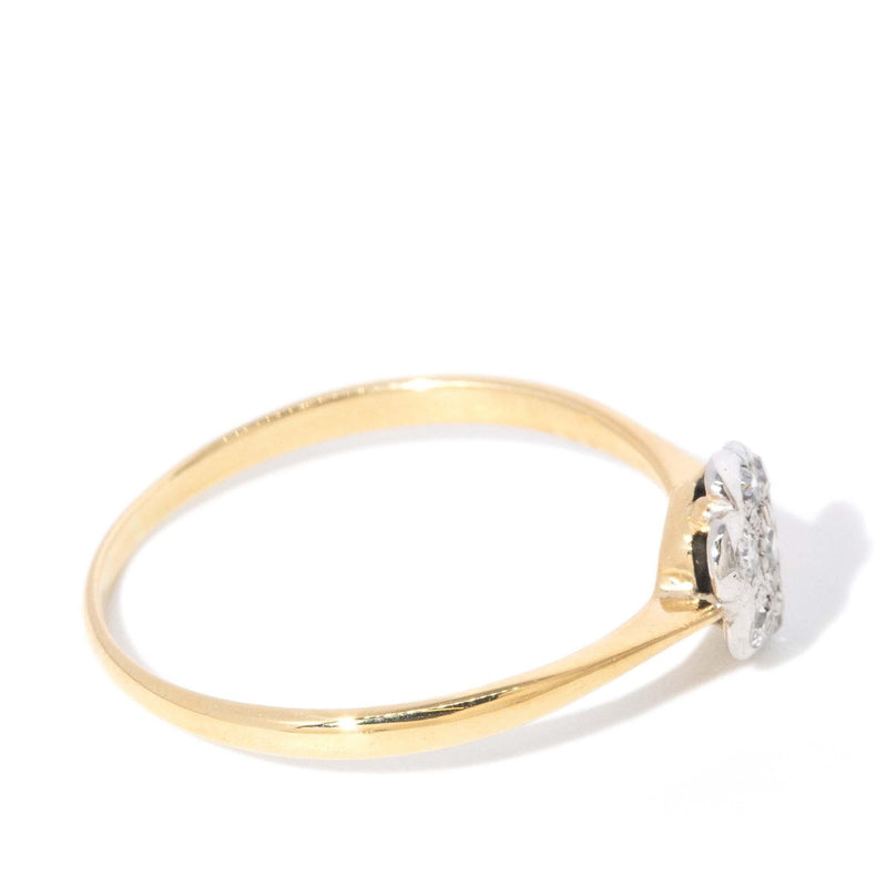 Antique Circa 1920s Antique Diamond Daisy Cluster Ring 18 Carat Gold