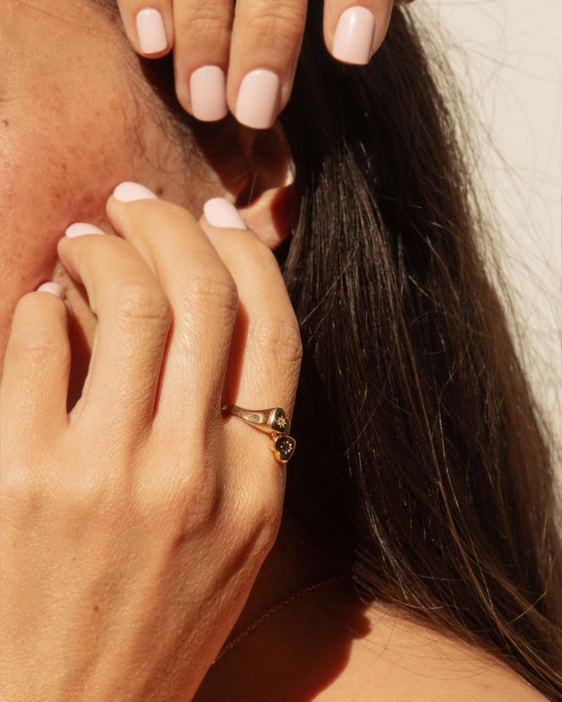 Vintage Circa 1980s Toi Et Moi Sapphire & Diamond Ring 14 Carat Gold