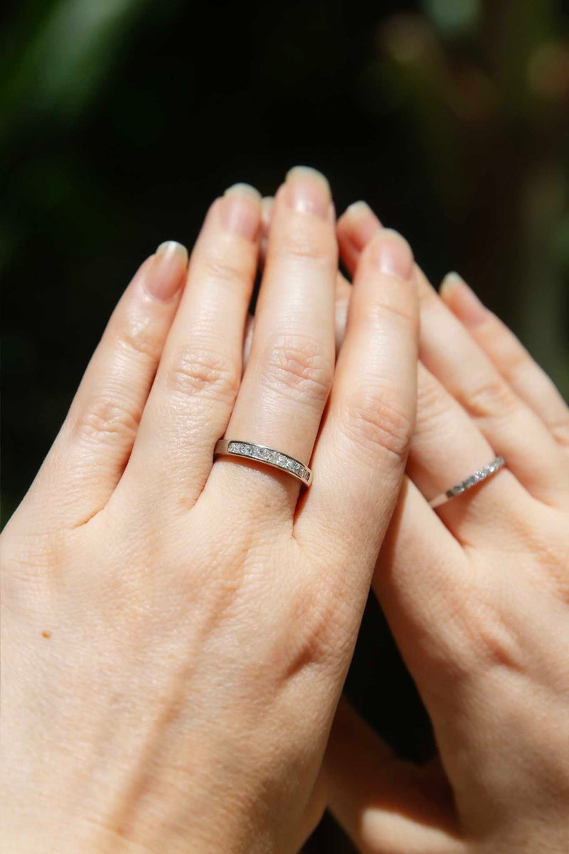 Contemporary Platinum Channel Set Princess Diamond Eternity Band