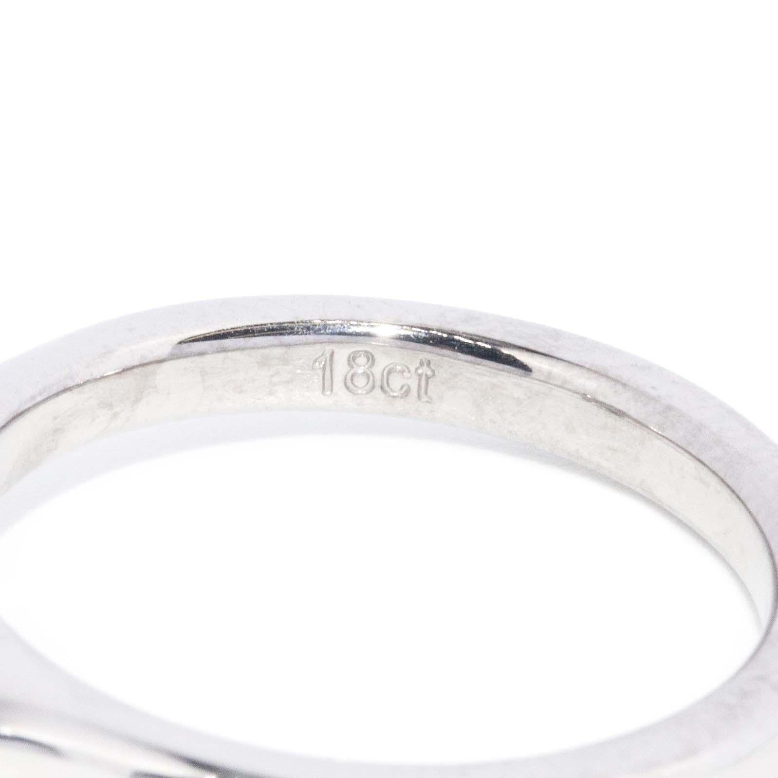 Contemporary Emerald & Baguette Diamond Ring 18 Carat White Gold
