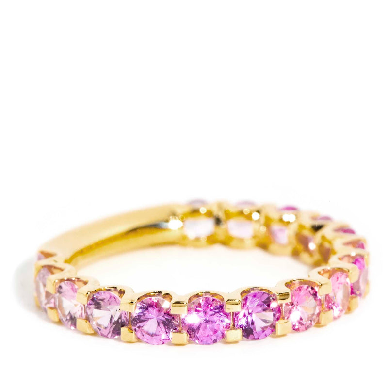 "Elegant 18ct Gold Ceylon Sapphire Ombre Ring - 'Before The Stars'. Luxurious gemstone jewelry for timeless style."