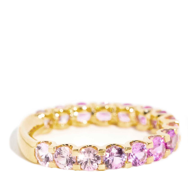 "Elegant 18ct Gold Ceylon Sapphire Ombre Ring, 'Before The Stars' - Unique luxury jewelry with stunning blue gradient sapphires."