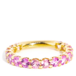 "Elegant 18ct Gold Ceylon Sapphire Ombre Ring 'Before The Stars' – Luxury Jewelry with Blue Gradient Gemstones"