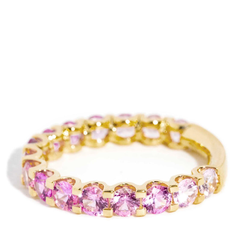 "Before The Stars" 18ct Gold Ceylon Sapphire Ombre Ring featuring a stunning gradient of sapphires in an elegant gold setting.