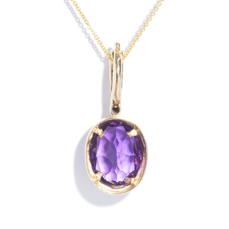 Vintage Circa 1990s Amethyst & Diamond Enhancer Pendant 9 Carat Gold