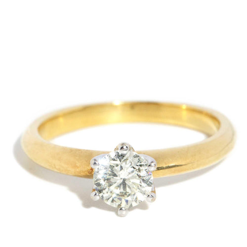 Belinda Half Carat Diamond Solitaire Ring 18K Two Tone Gold