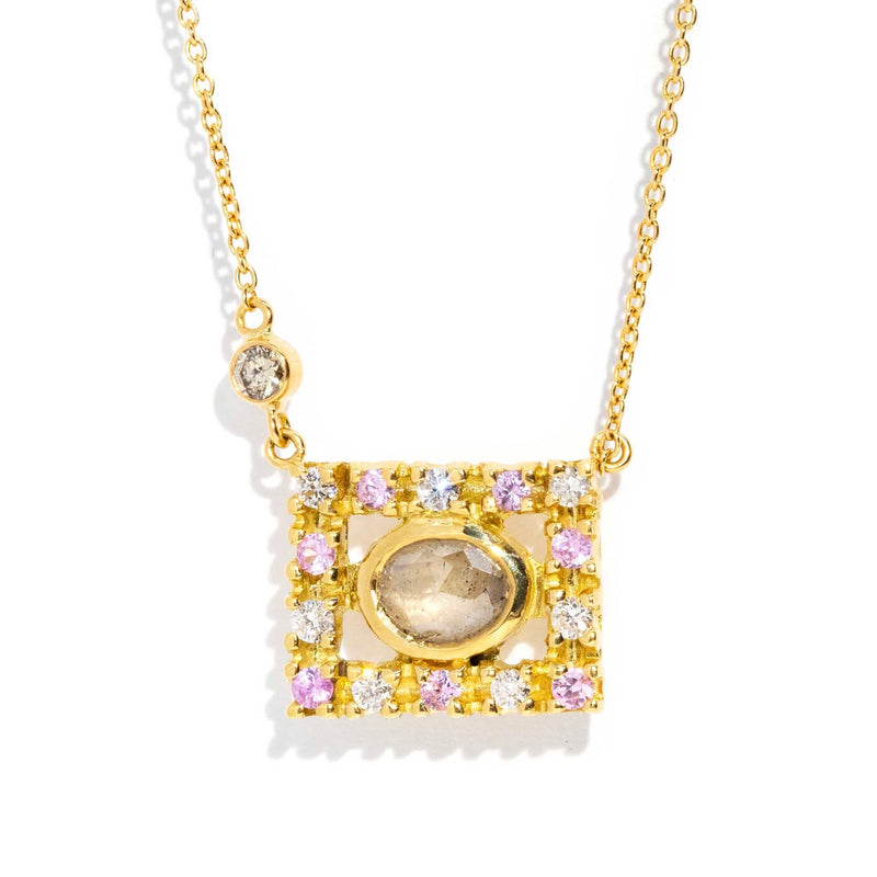 Belinda Salt & Pepper Diamond & Pink Sapphire Necklet 18ct Gold* DRAFT Pendants/Necklaces Imperial Jewellery Imperial Jewellery - Jewellery 
