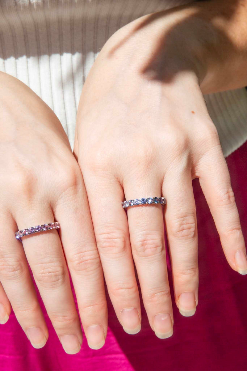 "Elegant 'Belle Blue' 18ct White Gold Ring with Ceylon Sapphire Ombre Design, Perfect for Luxury Jewelry Lovers."