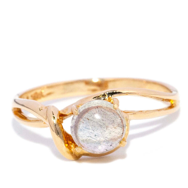 Betsy Moonstone Openwork Bypass Ring 10K Yellow Gold Rings Imperial Jewellery 