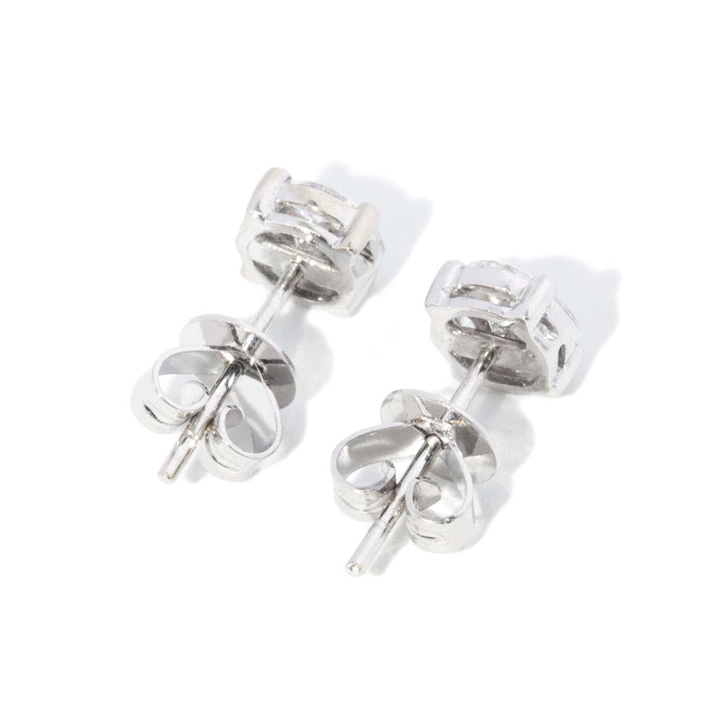 Contemporary Diamond Cluster Studs 18 Carat White Gold