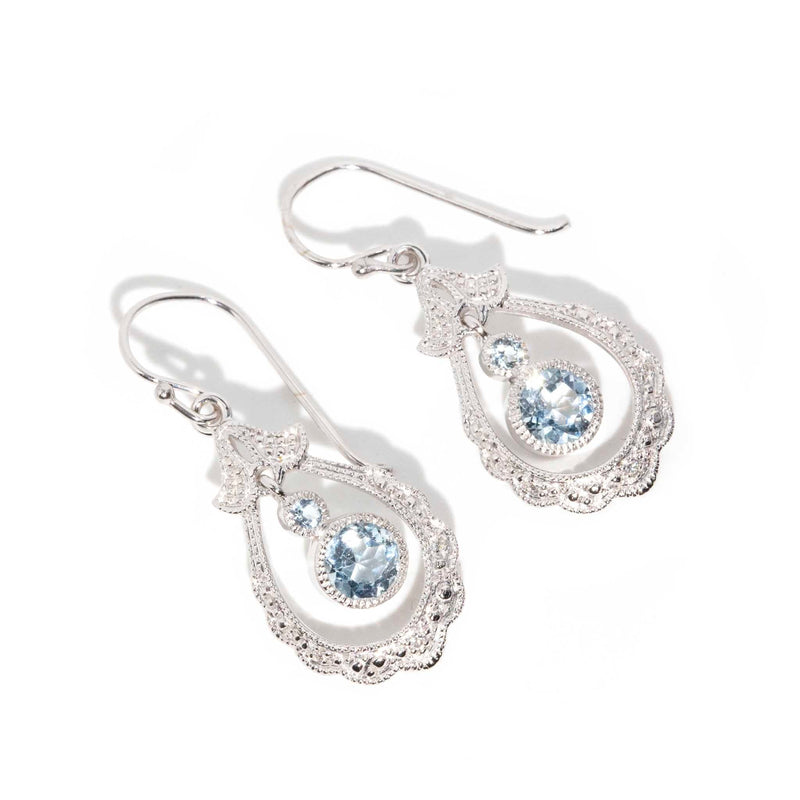 Birdie Aquamarine Drop Style 9ct Gold Earrings* DRAFT Earrings Imperial Jewellery 