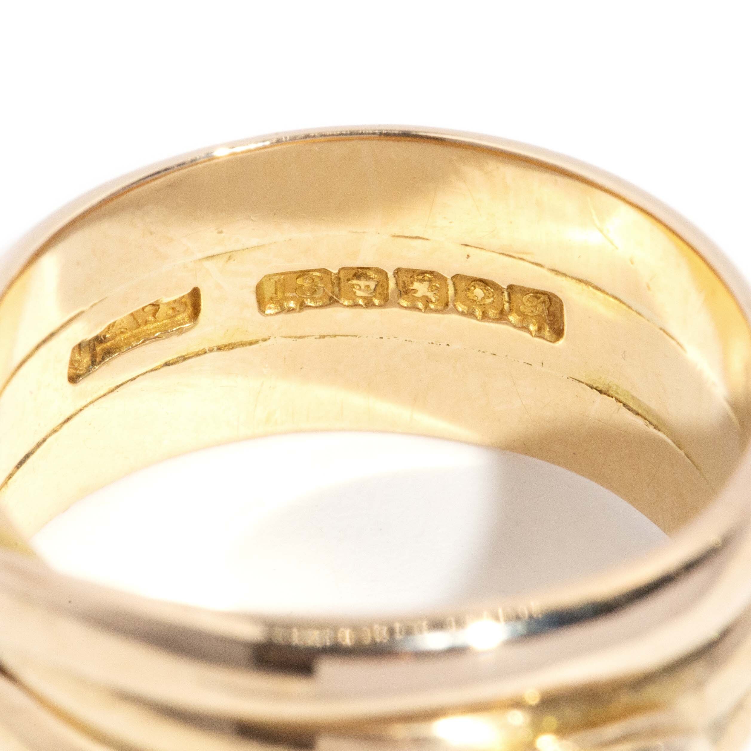 Blaise Edwardian Diamond Coiled Snake Ring 18ct Gold Rings Imperial Jewellery 