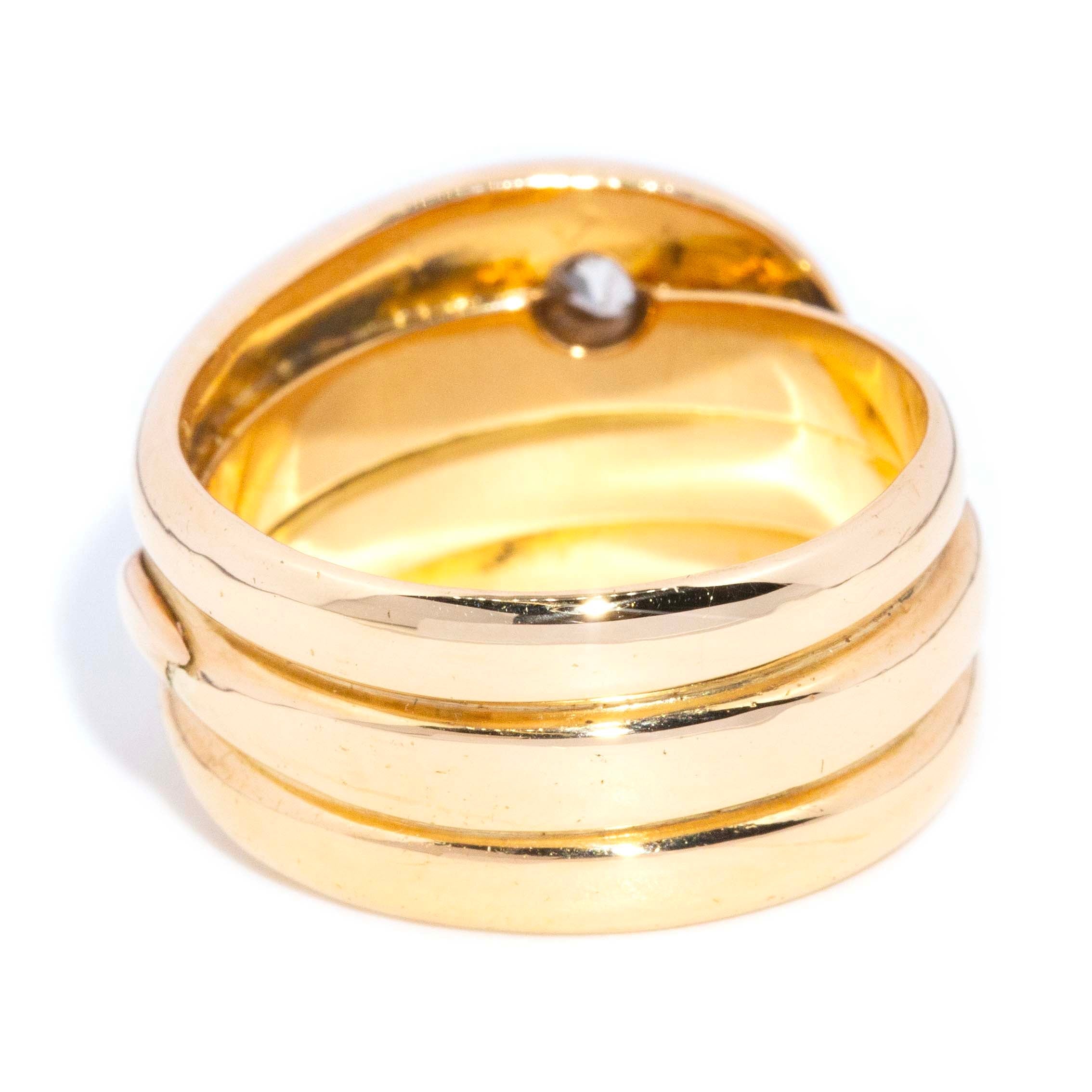 Blaise Edwardian Diamond Coiled Snake Ring 18ct Gold Rings Imperial Jewellery 