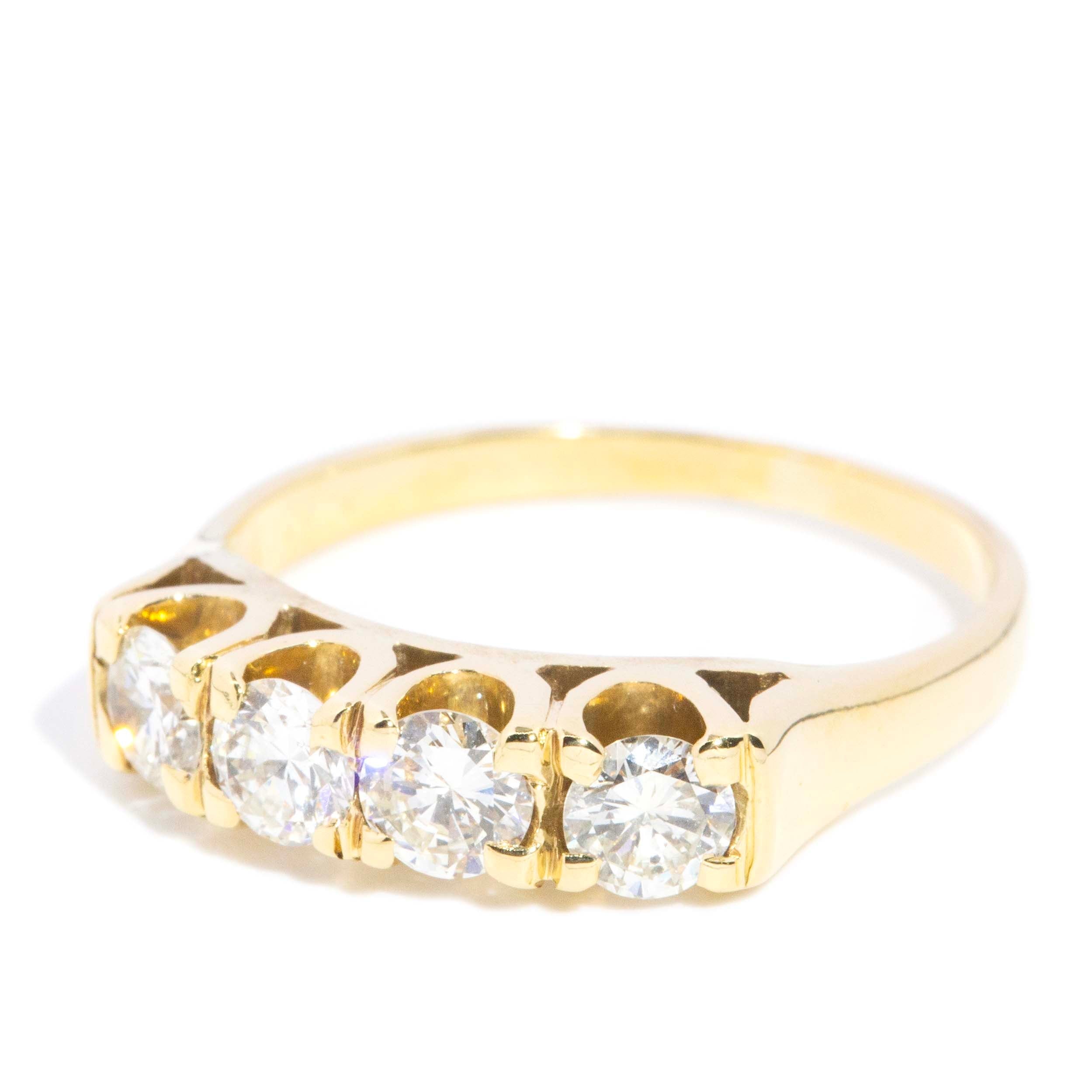 Blanche 1980s Diamond Eternity Ring 18ct Gold Rings Imperial Jewellery 