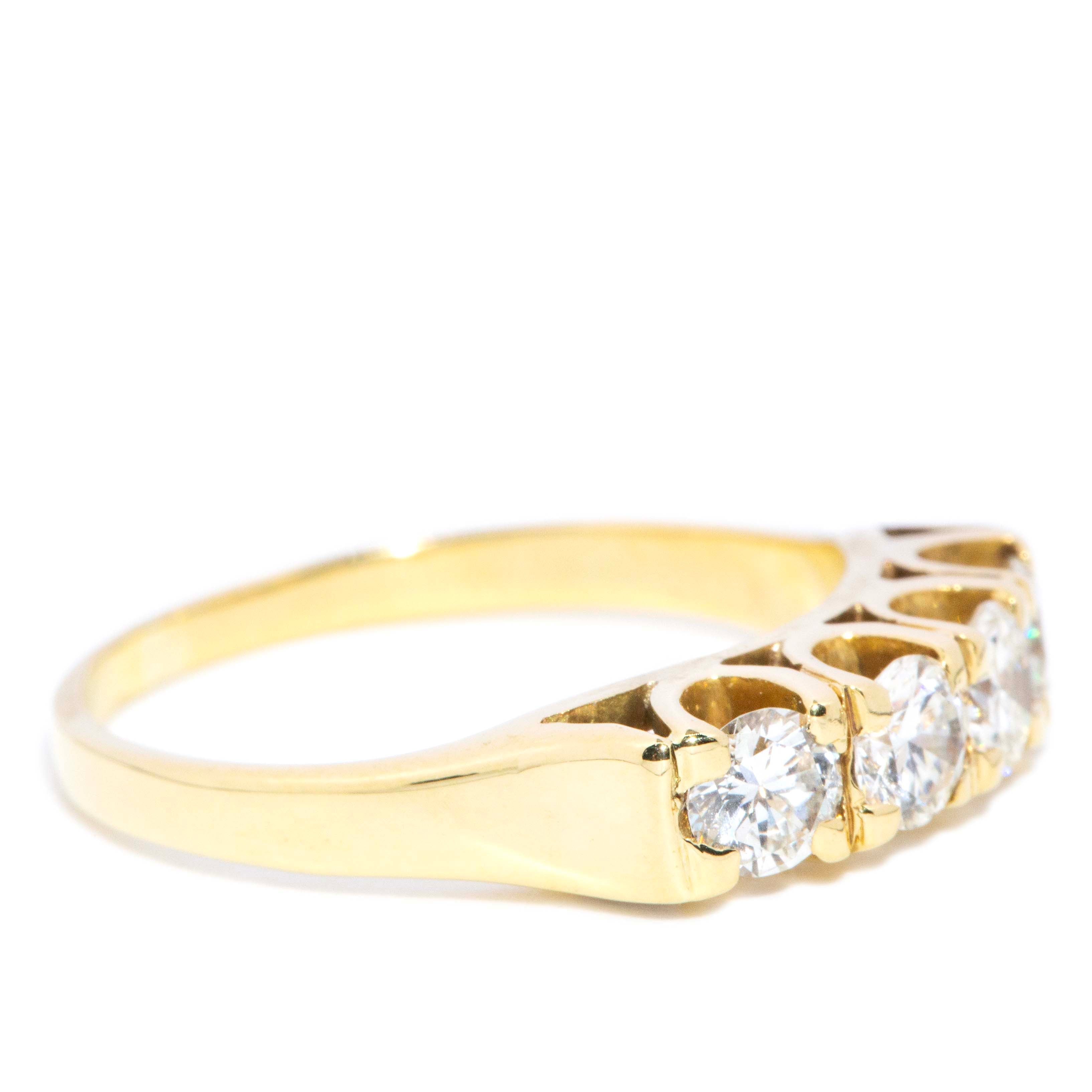 Blanche 1980s Diamond Eternity Ring 18ct Gold Rings Imperial Jewellery 