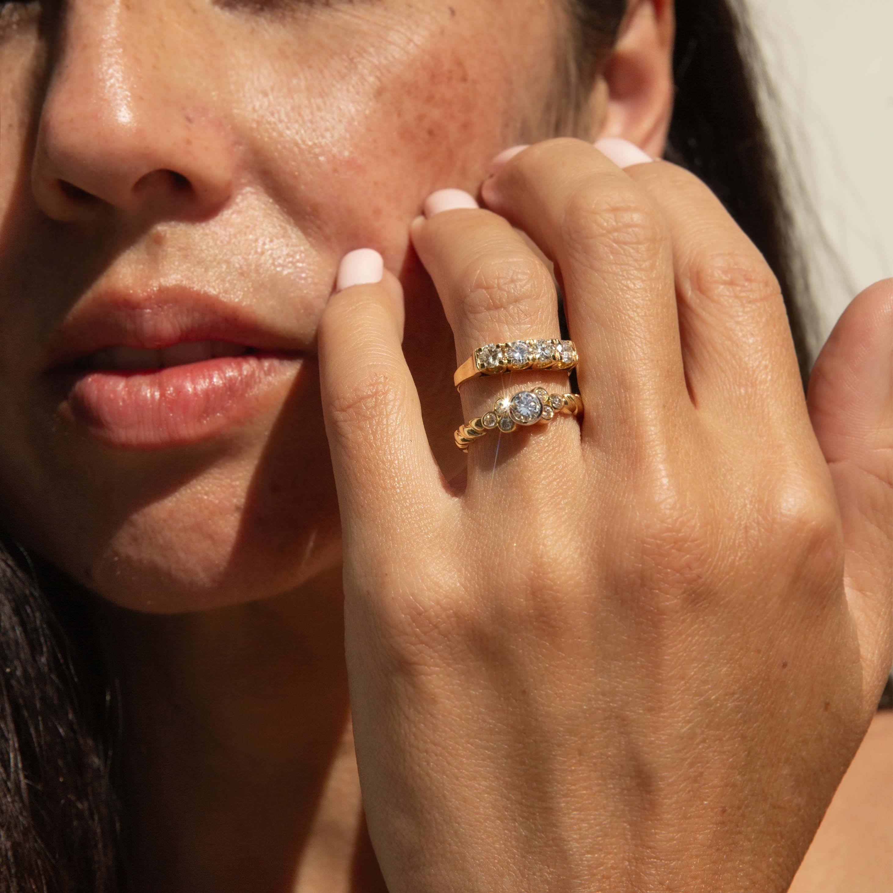 Blanche 1980s Diamond Eternity Ring 18ct Gold Rings Imperial Jewellery 