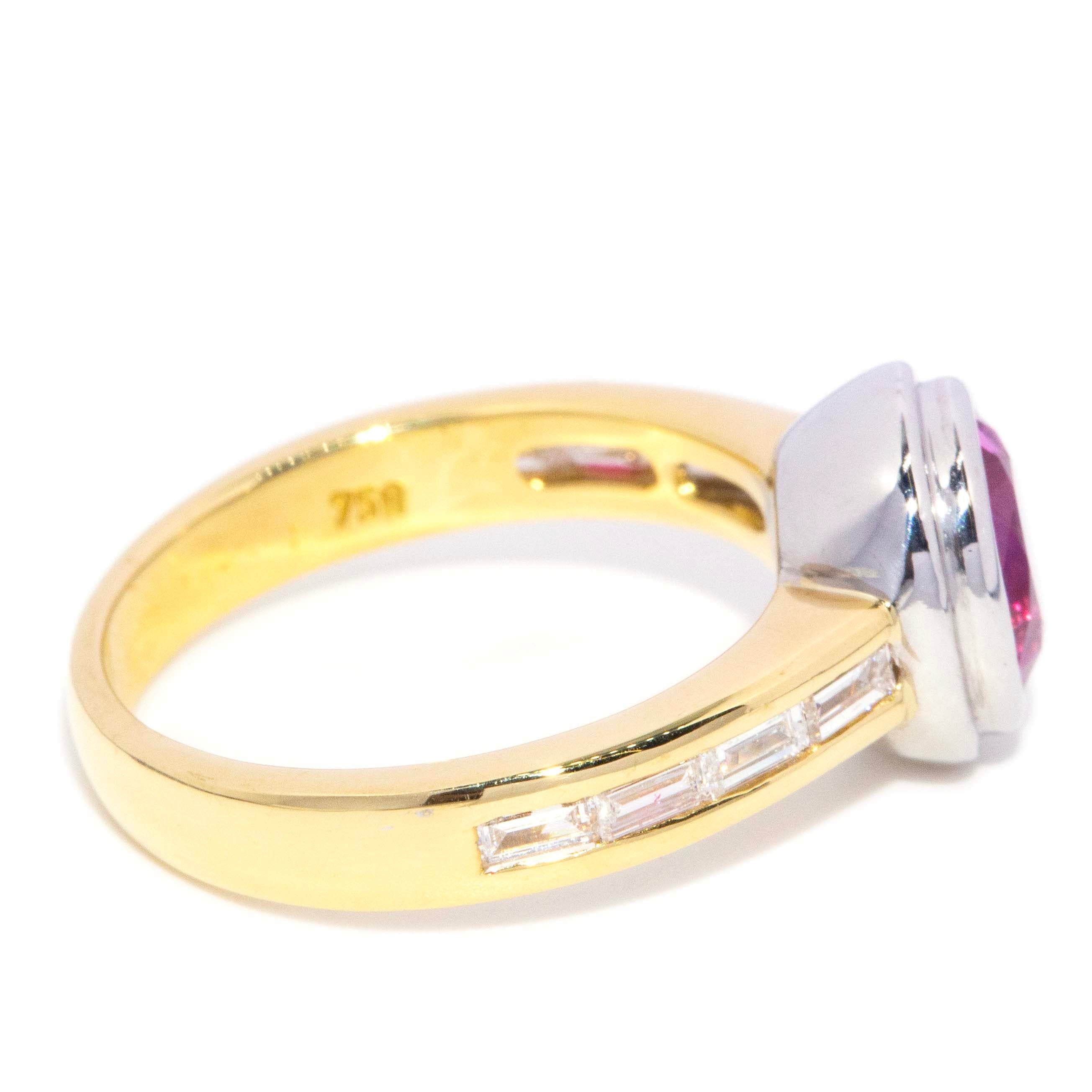 Bonnie Pink Sapphire & Diamond Ring 18ct Gold Rings Imperial Jewellery 