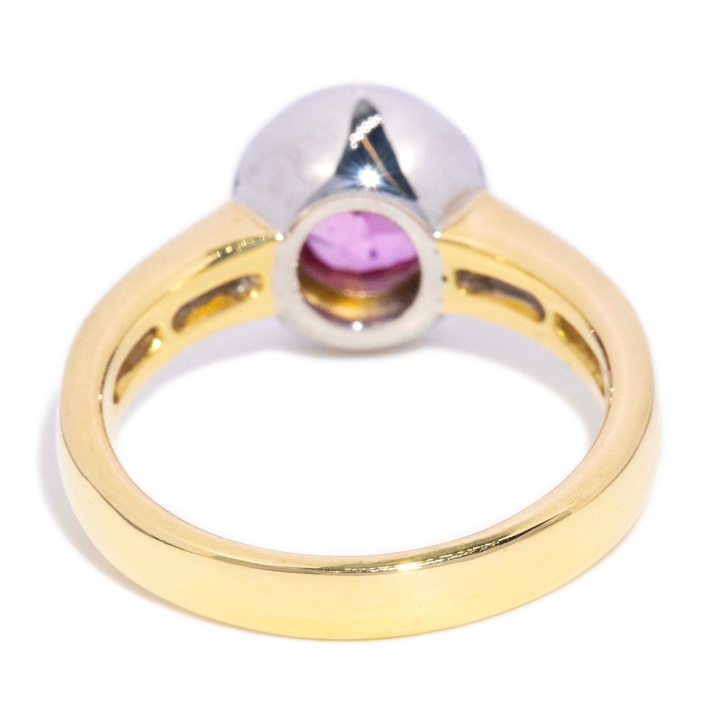 Bonnie Pink Sapphire & Diamond Ring 18ct Gold Rings Imperial Jewellery 