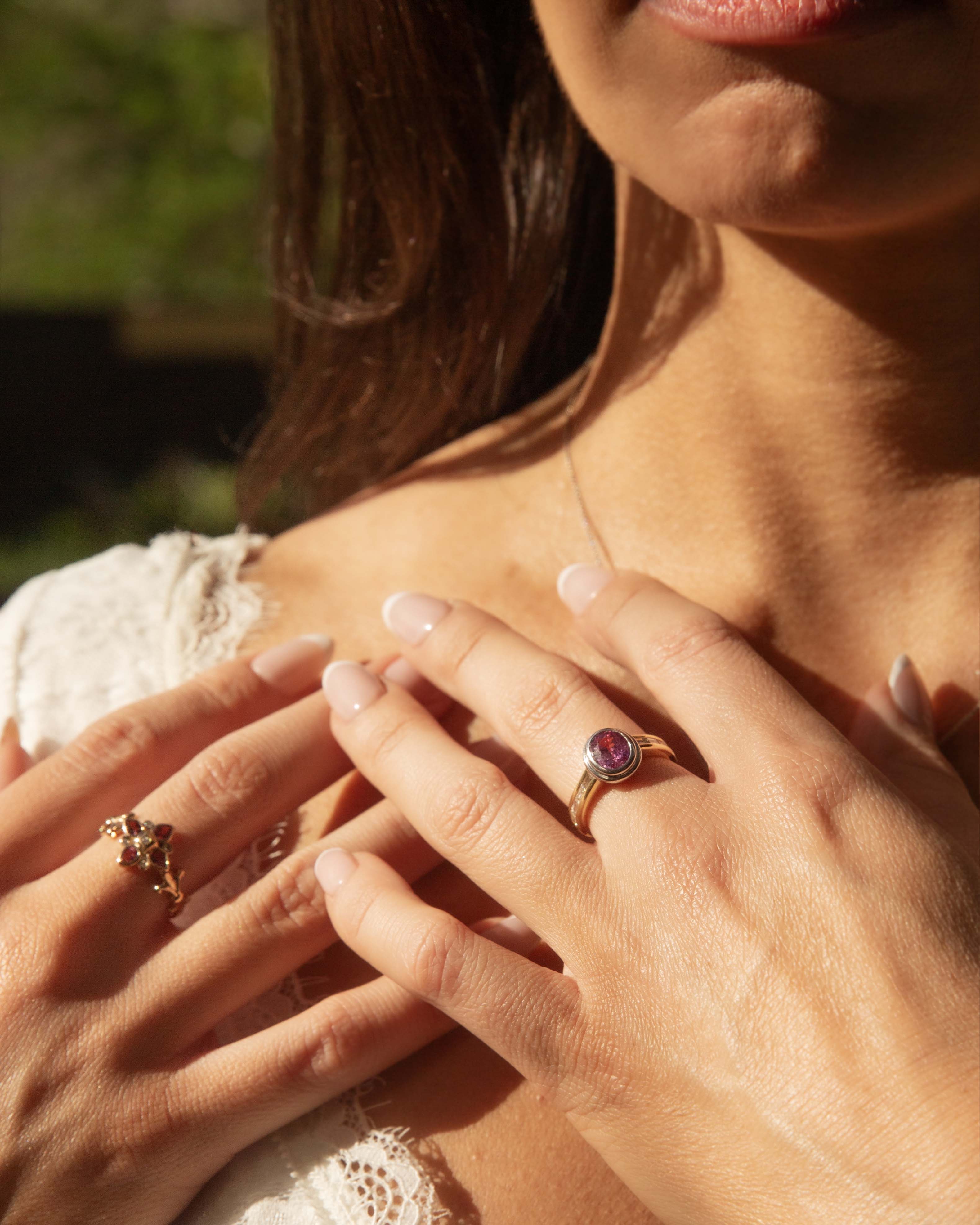 Bonnie Pink Sapphire & Diamond Ring 18ct Gold Rings Imperial Jewellery 