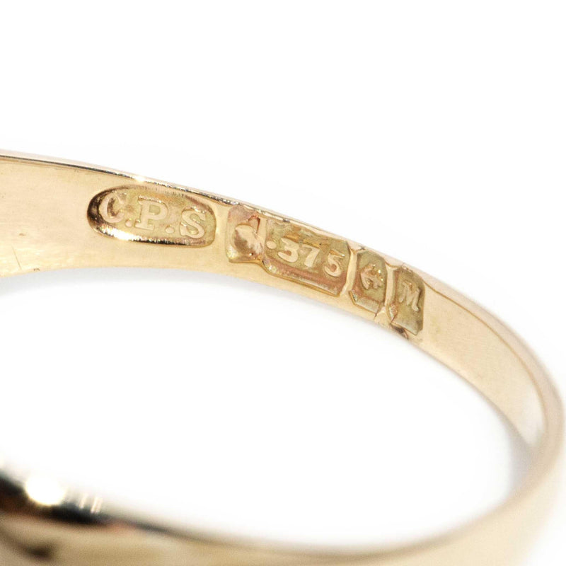 Bowie 1961 Vintage Diamond Signet Ring 9ct Gold