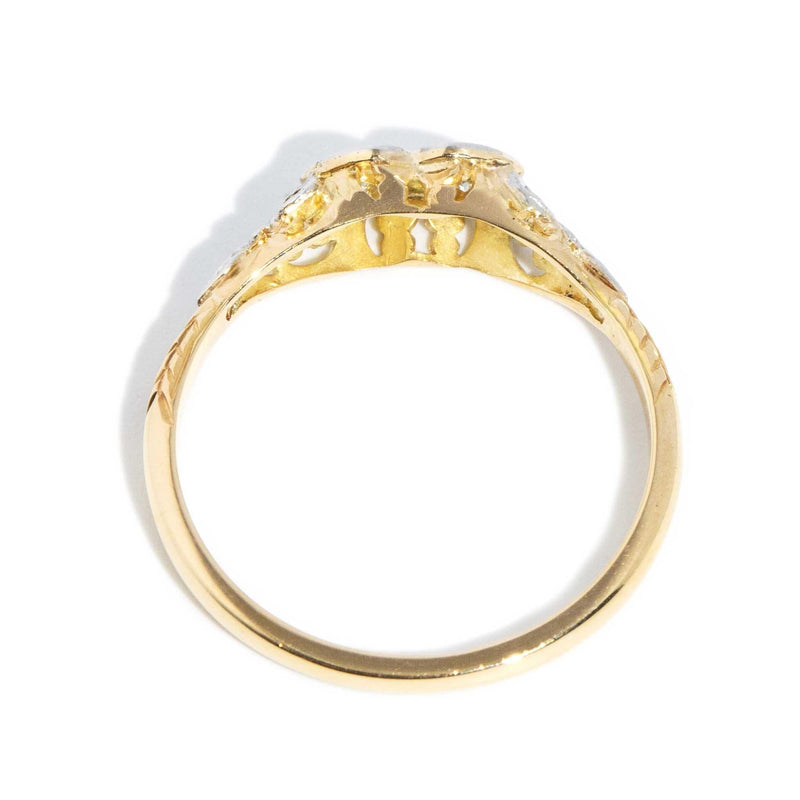 Brianna 1950s Twin Diamond Ring 18ct Gold & Platinum