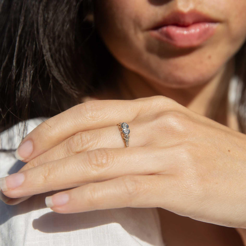 Brianna 1950s Twin Diamond Ring 18ct Gold & Platinum