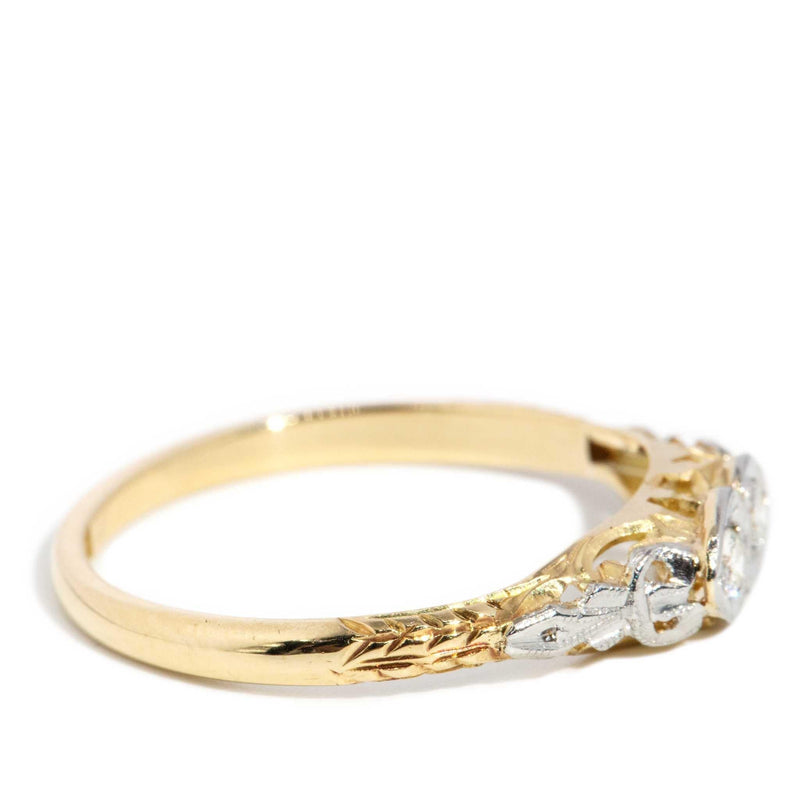 Brianna 1950s Twin Diamond Ring 18ct Gold & Platinum