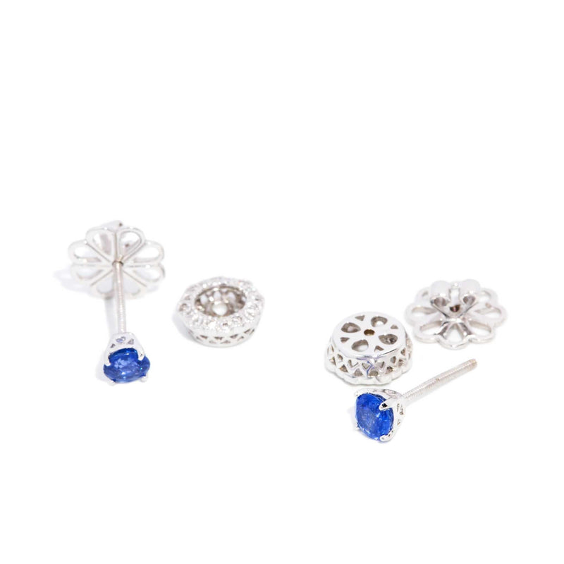 Brighid Sapphire & Diamond Studs 18ct White Gold