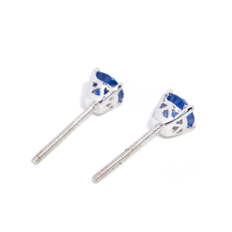Brighid Sapphire & Diamond Studs 18ct White Gold