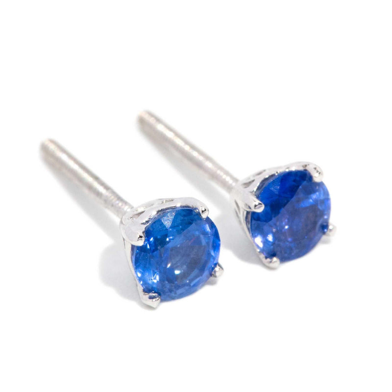 Brighid Sapphire & Diamond Studs 18ct White Gold