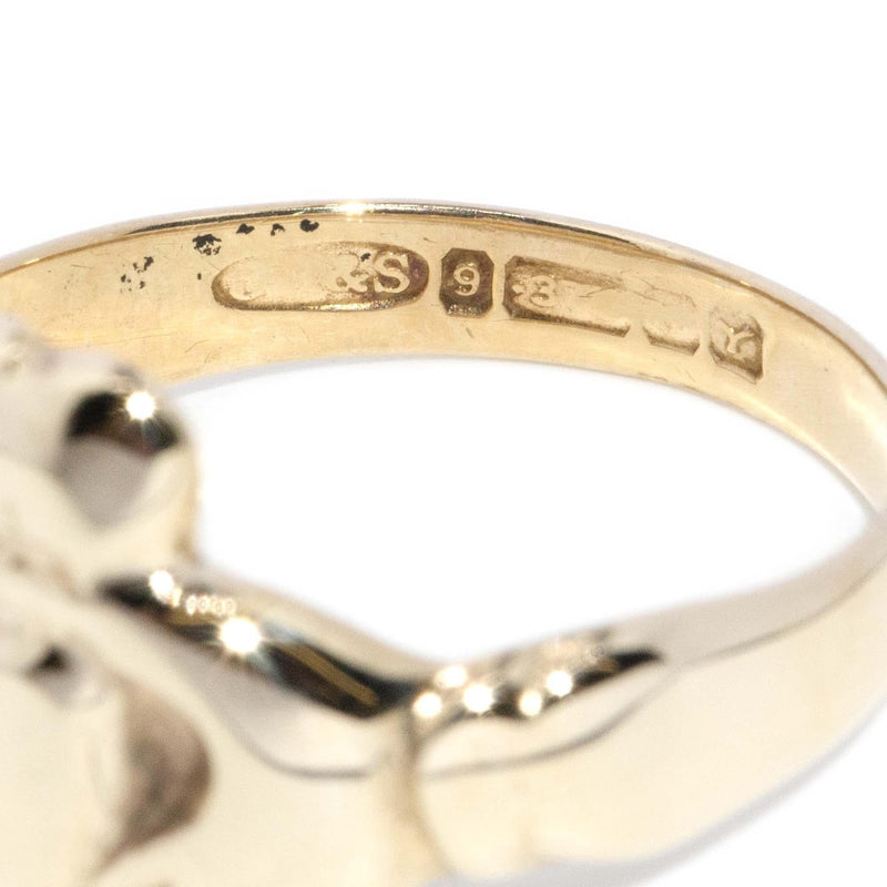 Vintage Circa 1970s Claddagh Ring 9 Carat Yellow Gold