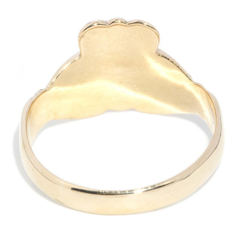 Vintage Circa 1970s Claddagh Ring 9 Carat Yellow Gold