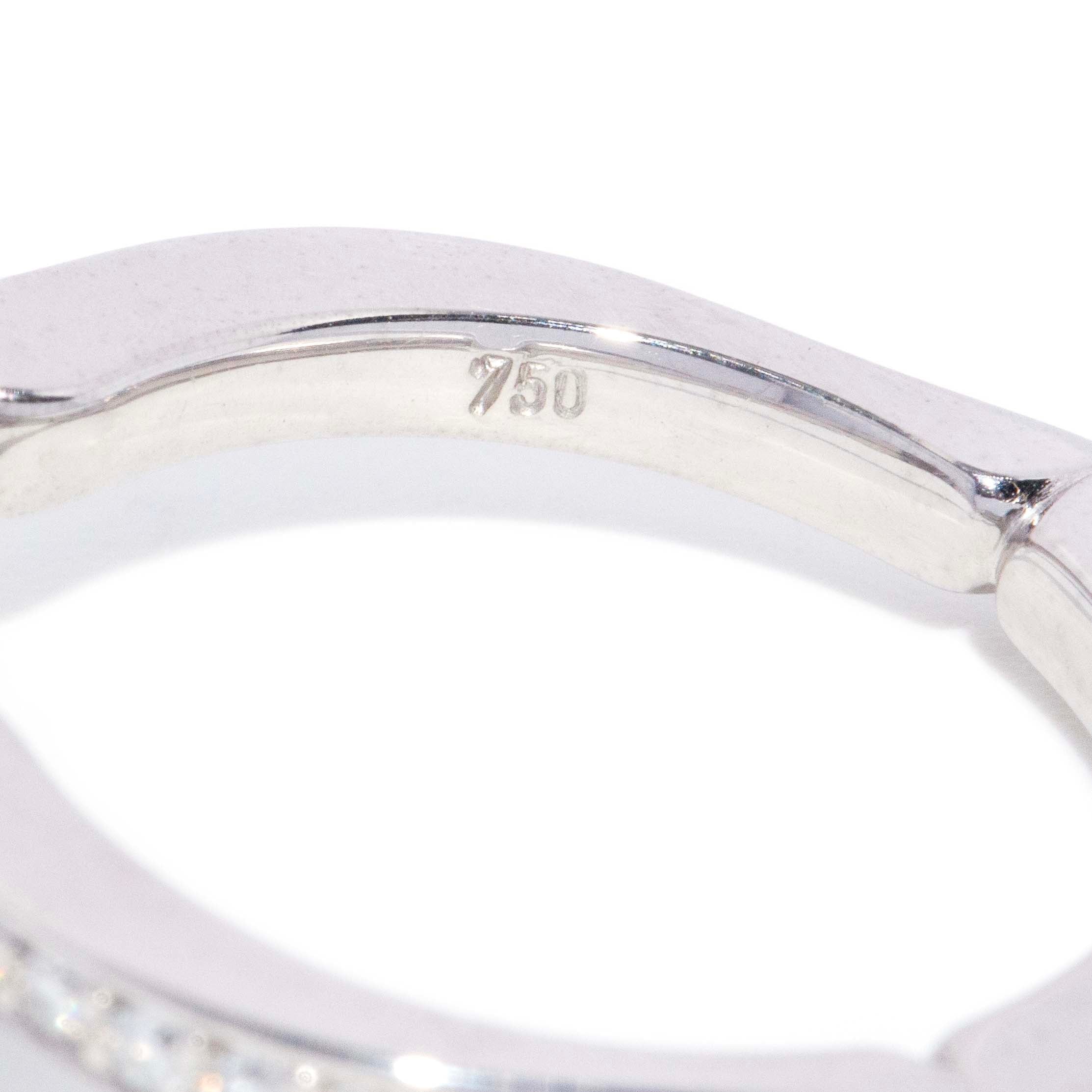 Briony Sapphire & Diamond Halo Ring 18ct White Gold Rings Imperial Jewellery 
