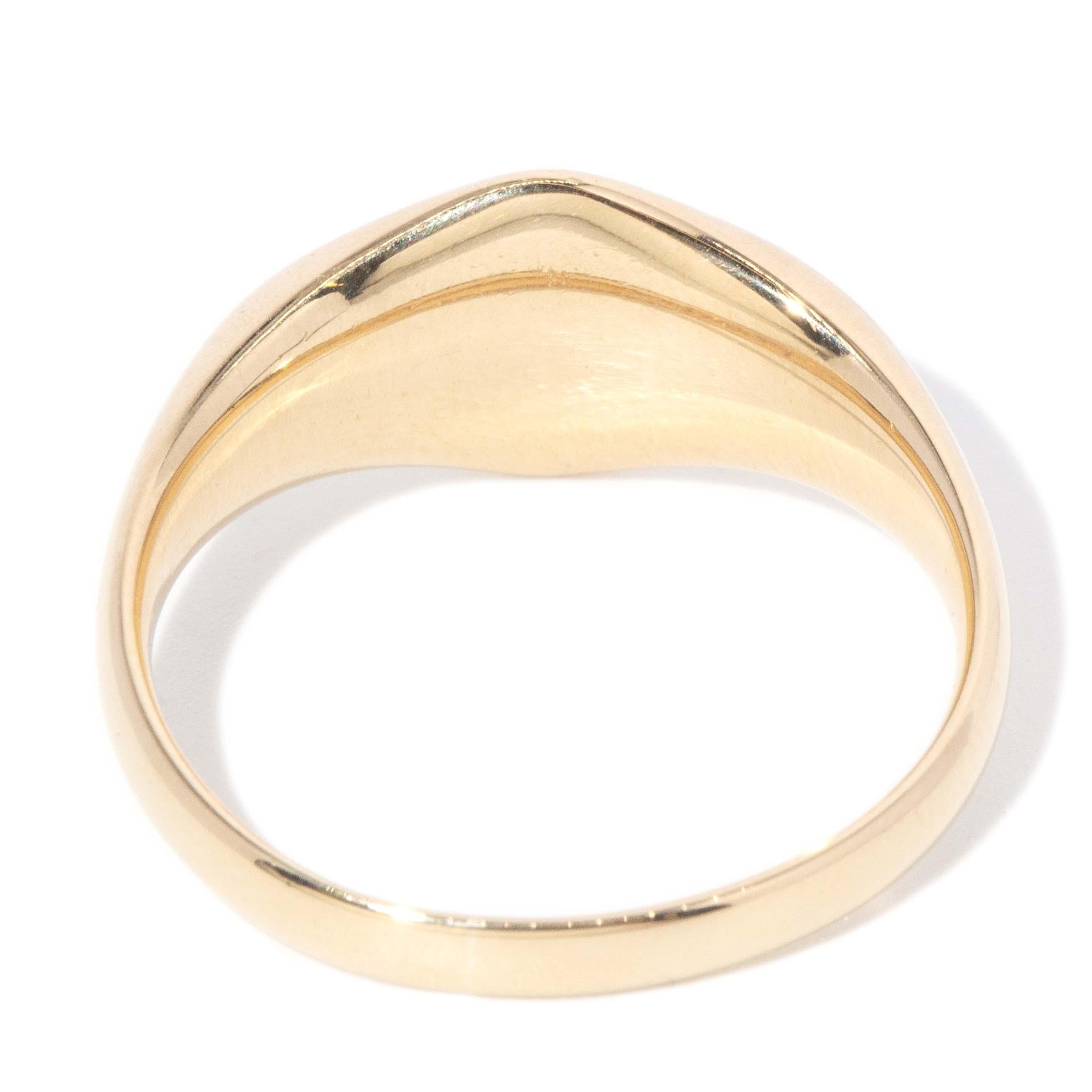 Antique 1921 Oval Signet Ring 18 Carat Yellow Gold
