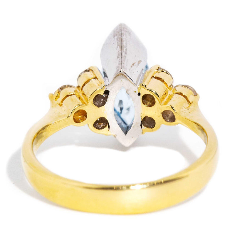 Bronwyn Aquamarine & Diamond Marquise Ring 18ct Gold