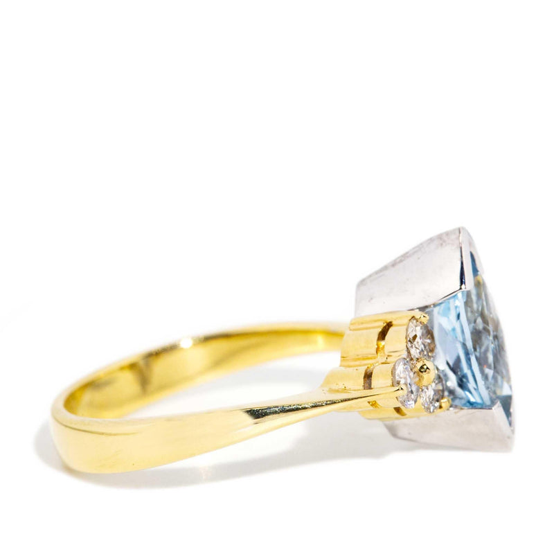 Bronwyn Aquamarine & Diamond Marquise Ring 18ct Gold