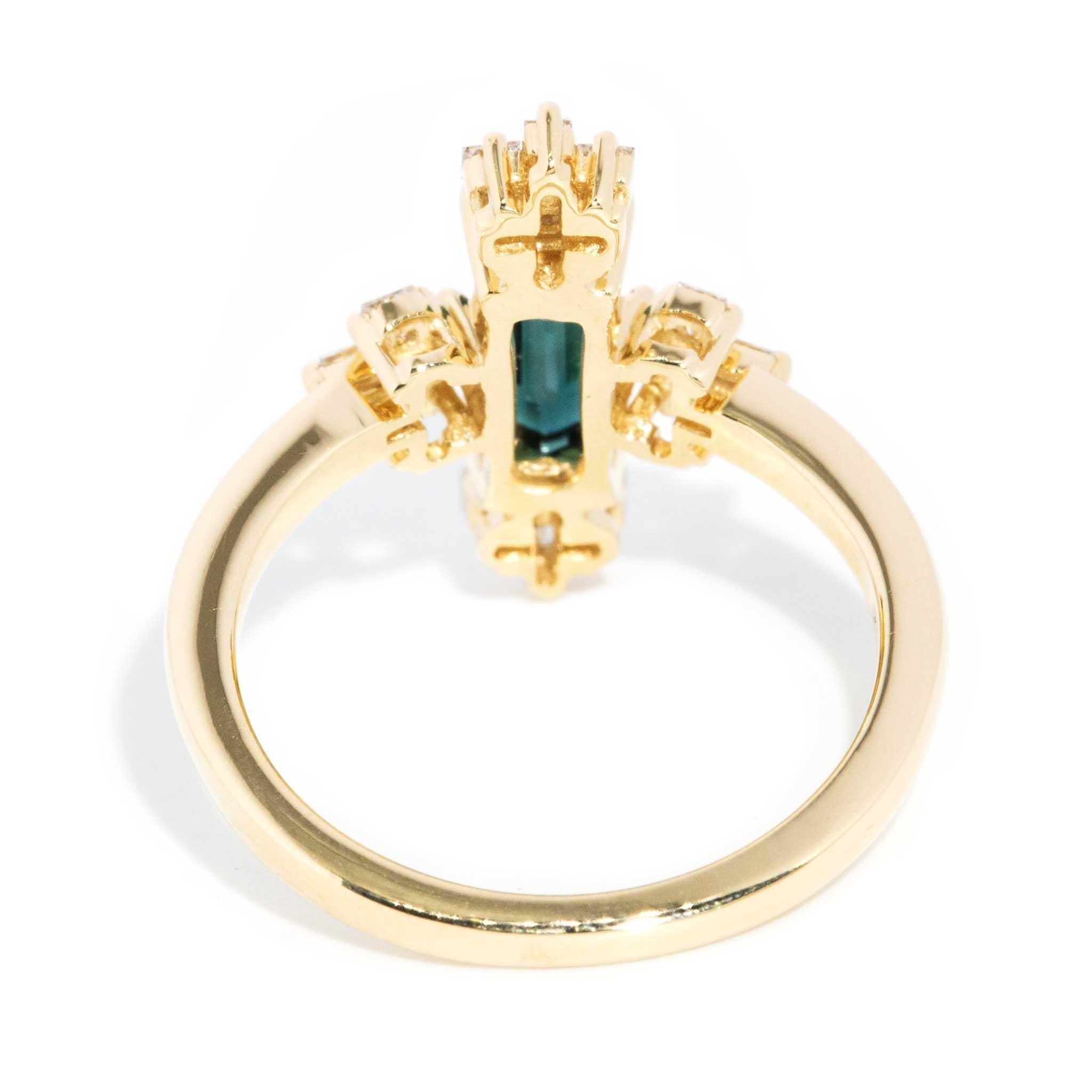 Cailan Indicolite Tourmaline & Diamond Ring 18ct Gold