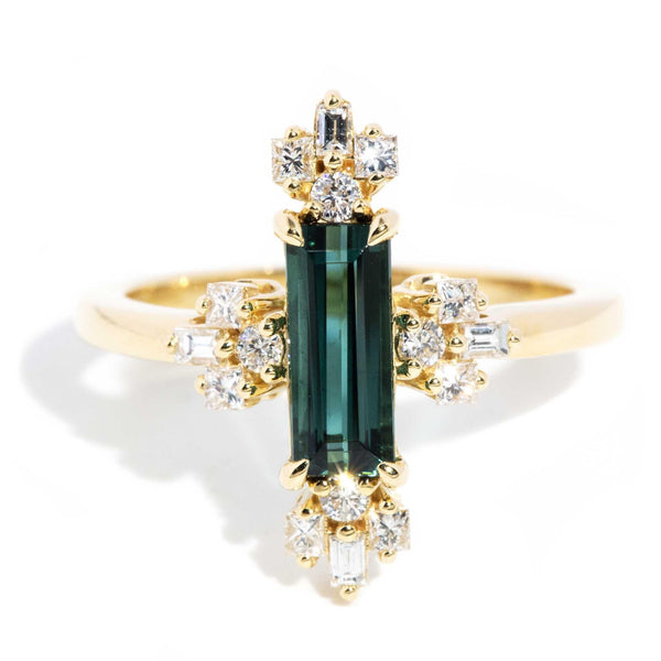 Cailan Indicolite Tourmaline & Diamond Ring 18ct Gold