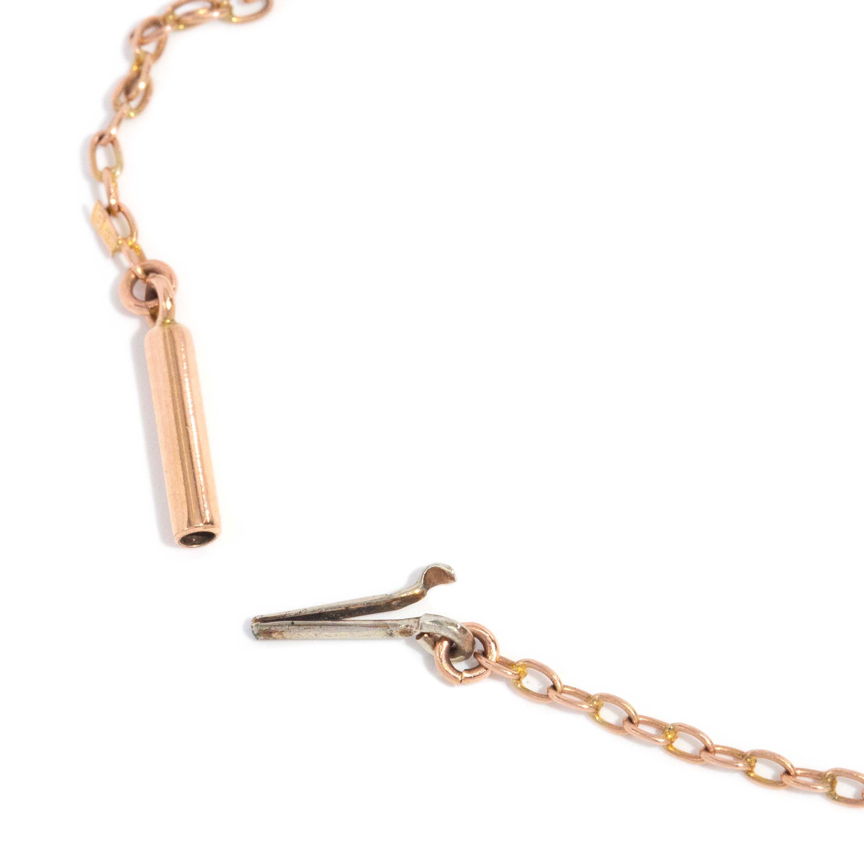 Caitlin Antique Citrine & Seed Pearl Necklace 9ct Rose Gold Pendants/Necklaces Imperial Jewellery 