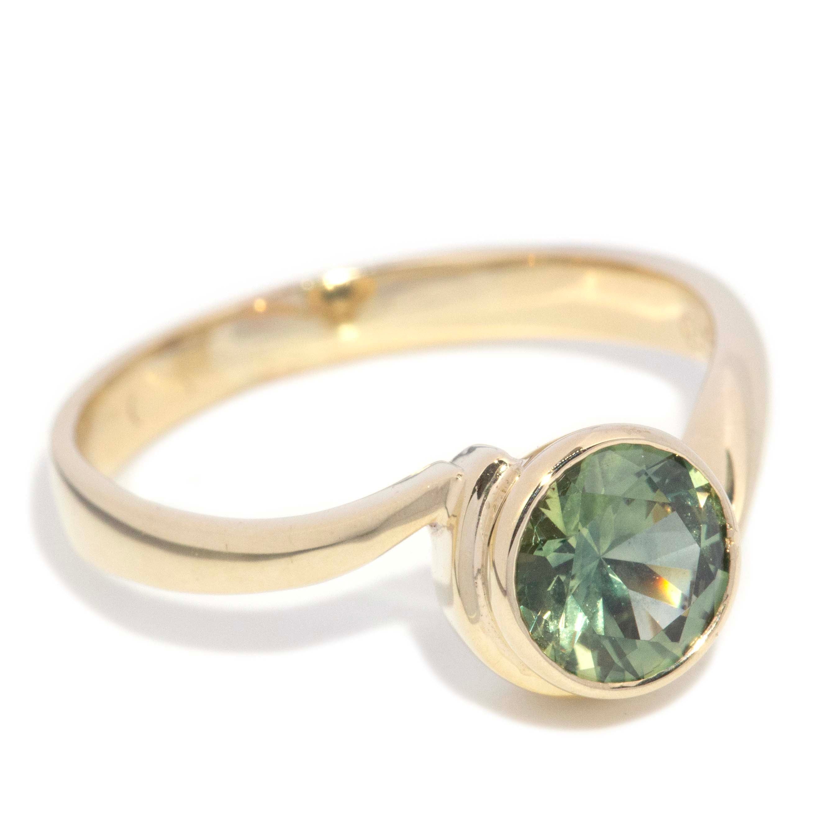 Calliope Rubover Sapphire Bypass Ring 9ct Gold Rings Imperial Jewellery 