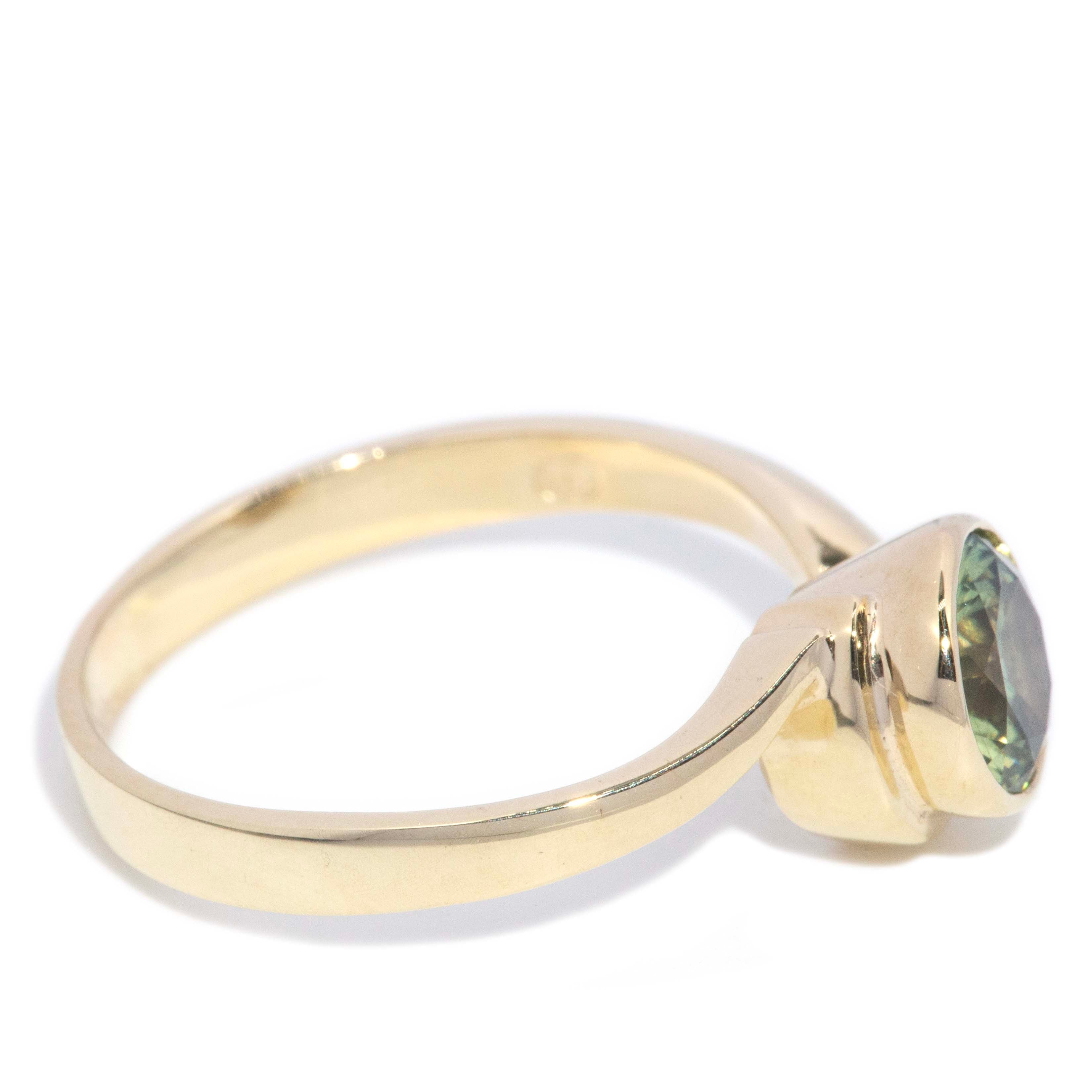 Calliope Rubover Sapphire Bypass Ring 9ct Gold Rings Imperial Jewellery 