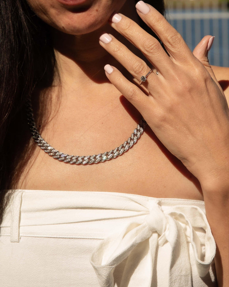 Contemporary Brilliant Diamond Solitaire Ring 18 Carat White Gold