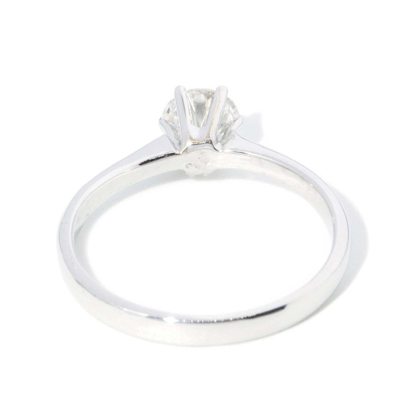 Contemporary Brilliant Diamond Solitaire Ring 18 Carat White Gold