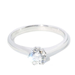 Contemporary Brilliant Diamond Solitaire Ring 18 Carat White Gold