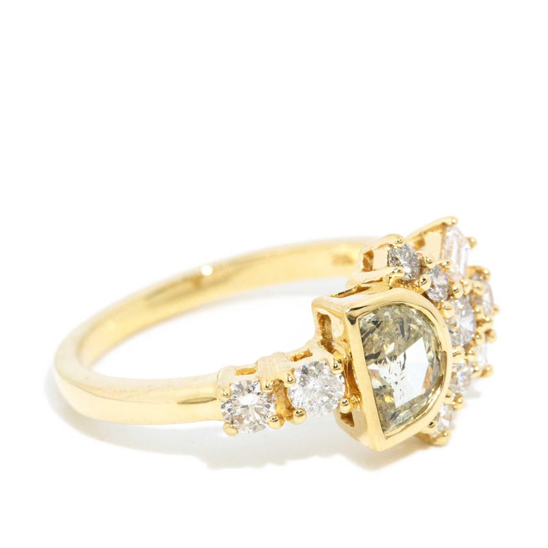 Carmel Half Moon Cut Diamond Ring 18ct