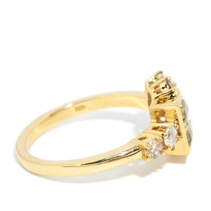 Carmel Half Moon Cut Diamond Ring 18ct