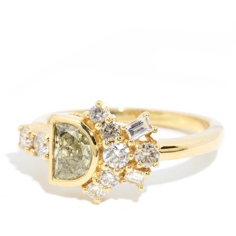 Carmel Half Moon Cut Diamond Ring 18ct