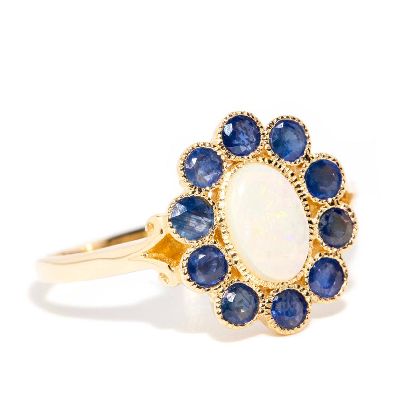 Carole Australian Opal & Blue Sapphire 9 Carat Gold Ring* DRAFT Rings Imperial Jewellery 