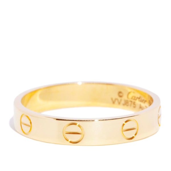 Cartier Love Collection Flat Band Ring 18ct Yellow Gold Hallmarked 3mm Wide Rings Imperial Jewellery 